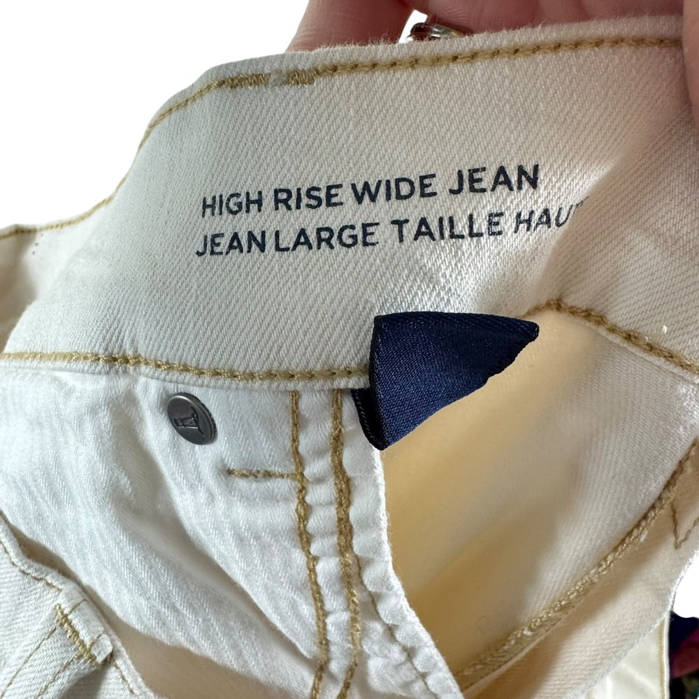 Lands End NWT Womens Beige High Rise Wide Cotton Blend Jean Size 26W - Picture 7 of 9